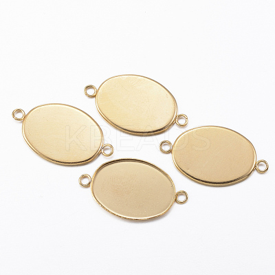 Ion Plating(IP) 304 Stainless Steel Cabochon Connector Settings X-STAS-H394-01G-1