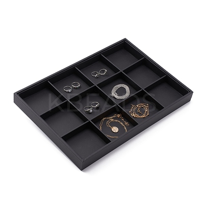 Stackable Wood Display Trays Covered By Black Leatherette X-PCT106-1