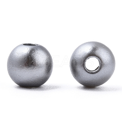 Spray Painted ABS Plastic Imitation Pearl Beads OACR-T015-05A-02-1