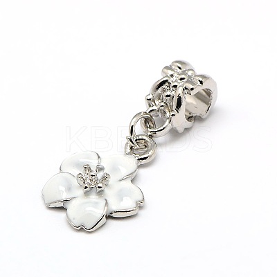 Large Hole Alloy Enamel European Dangle Pendants MPDL-A025-I03-1