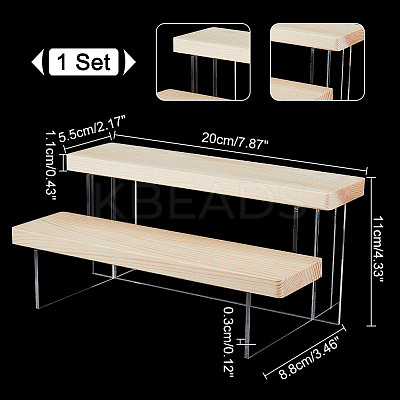 2-Tier Transparent Acrylic Model Toy Assembled Holder ODIS-WH0329-65B-1