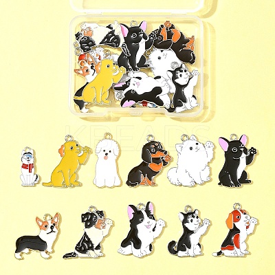 22Pcs 11 Styles Rack Plating Alloy Enamel Pendants FIND-FS0002-76-1