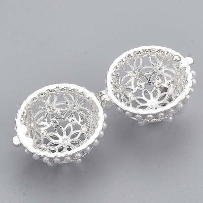 Rack Plating Brass Cage Pendants KK-T053-05S-1