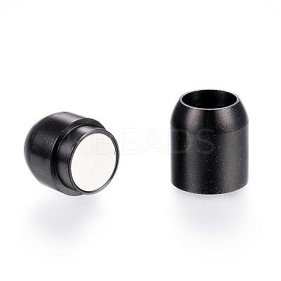 304 Stainless Steel Magnetic Clasps with Glue-in Ends STAS-G101-34B-1