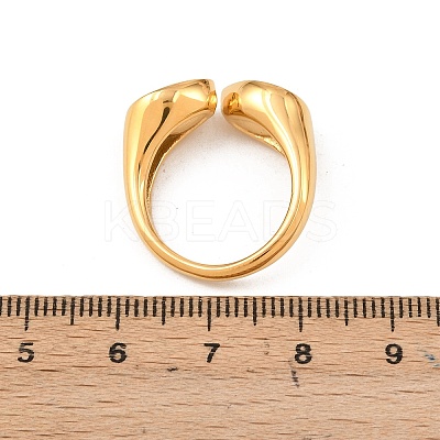 304 Stainless Steel with Glass Cuff Open Rings RJEW-Z125-03G-02-1