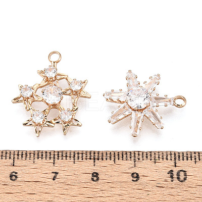 Brass with Cubic Zirconia Pendants KK-T072-51G-1