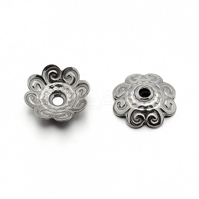 Tarnish Resistant 304 Stainless Steel Flower Bead Caps STAS-E083-04P-1
