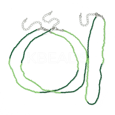 Faceted Rondelle Glass Beaded Necklace for Women NJEW-M208-02A-1