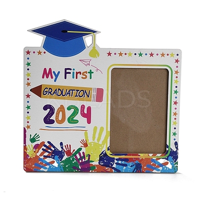 Graduate Theme Wooden Photo Frame AJEW-D069-01D-1