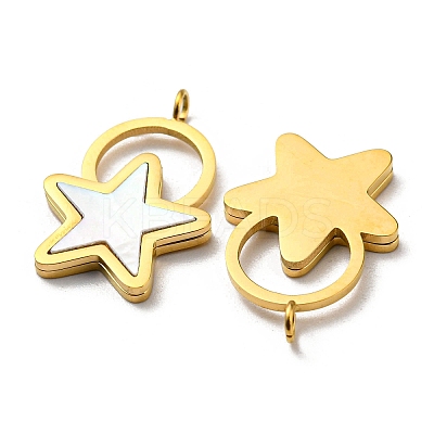 304 Stainless Steel Shell Pendants STAS-L022-013G-1