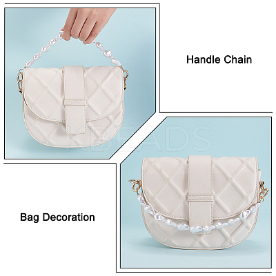 ABS Imitation Pearl Nugget Beaded Bag Handles FIND-PH0009-43-1
