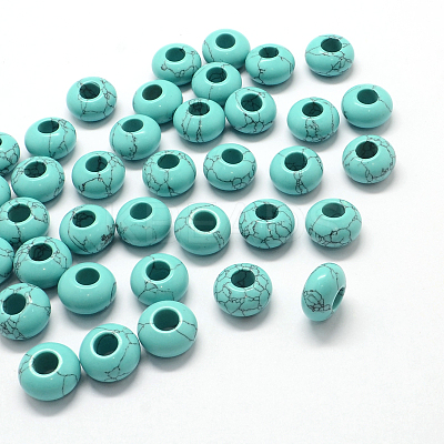 Synthetic Turquoise European Large Hole Beads LS-X-G-Q442-15-1