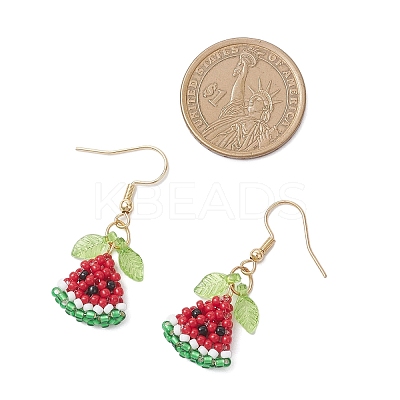 304 Stainless Steel Glass Dangle Earrings EJEW-MZ00601-1