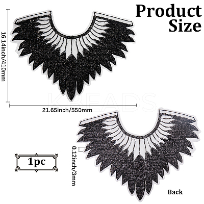 Polyester Glitter Computerized Embroidery Collar Trim DIY-WH20002-206A-1