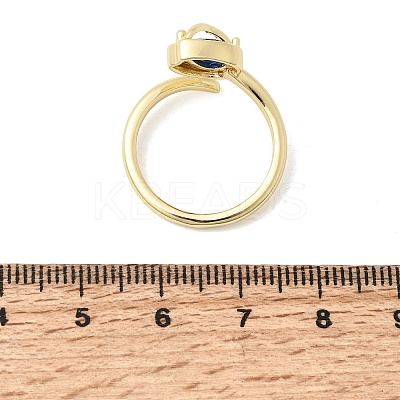 Brass Micro Pave Cubic Zirconia Cuff Open Rings for Women RJEW-L343-01G-05-1
