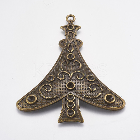 Christmas Tree Alloy Pendant Rhinestone Settings LS-PALLOY-4130-AB-FF-1