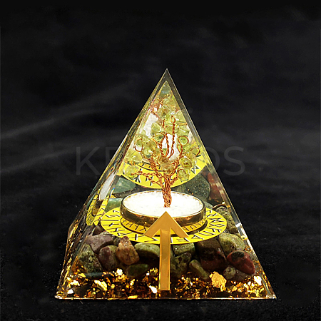 Viking Rune Symbol-God of War Orgonite Pyramid Resin Display Decorations DJEW-PW0006-02X-1
