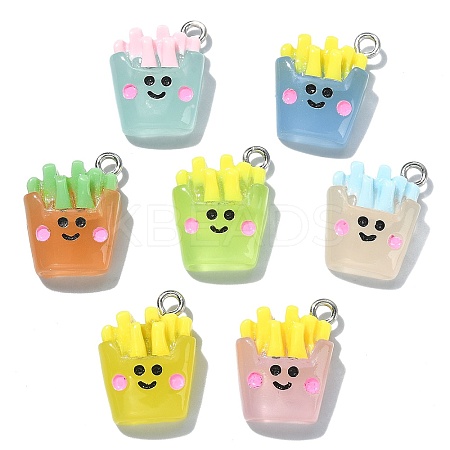 35Pcs 7 Colors Transparent Resin Pendants RESI-CJ0003-14-1