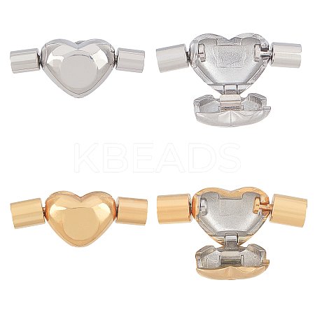 4sets 2 Styles 304 Stainless Steel European Clasps STAS-UN0020-75-1