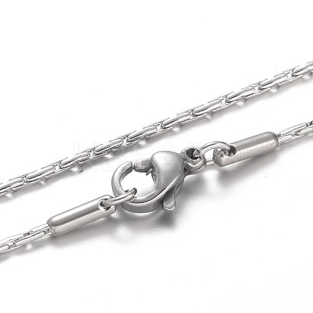 Tarnish Resistant 304 Stainless Steel Boston Link Chain Necklaces NJEW-L043-52P-1