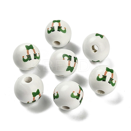 St. Patrick's Day Series Printed Schima Wood European Beads WOOD-V002-01D-1