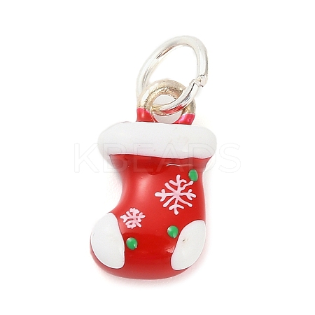 Christmas Themes Alloy Enamel Pendants FIND-I063-01G-1