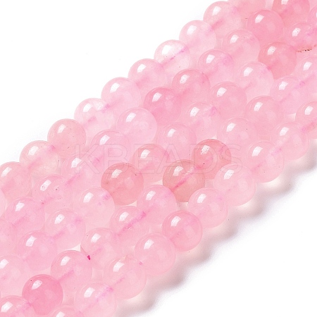 Natural Jade Imitation Rose Quartz Beads Strands G-B046-08C-1