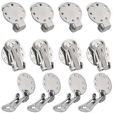 30Pcs 304 Stainless Steel Clip-on Earring Setting STAS-SC0008-38-1