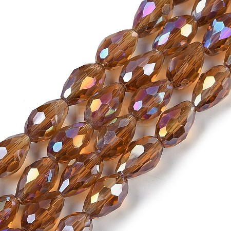 Transparent Electroplate Glass Beads Strands EGLA-N013-T6mm-B16-1