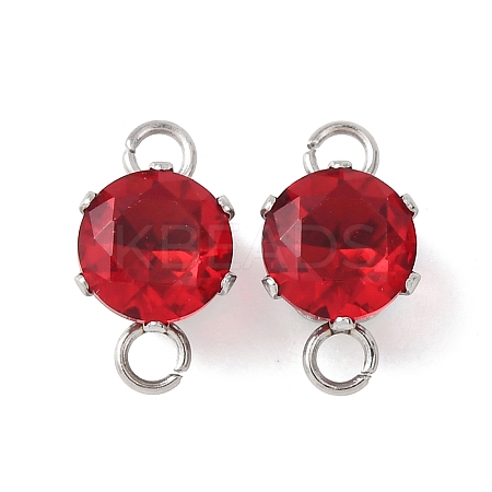304 Stainless Steel Micro Pave Cubic Zirconia Connector Charms X-STAS-H240-50P-03-1