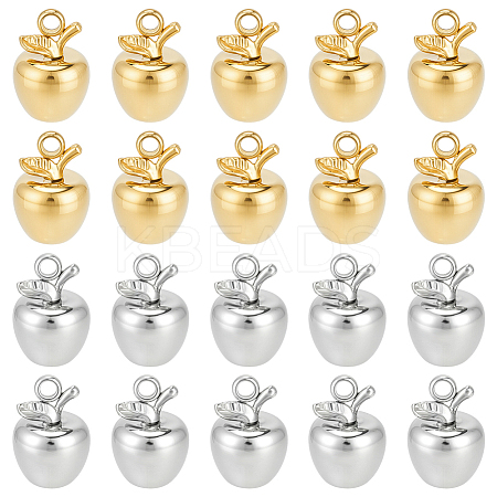 20Pcs 2 Colors Stainless Steel Charms STAS-BC0004-11-1
