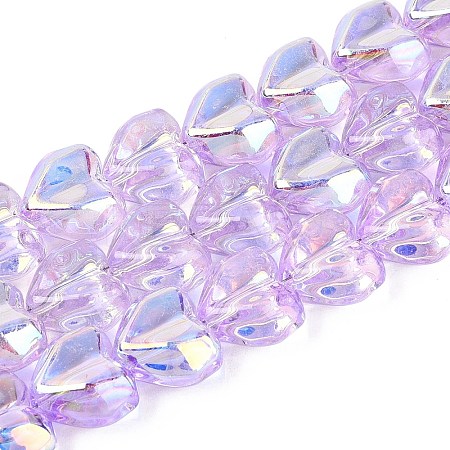Electroplate Transparent Glass Beads Strands EGLA-N056-01A-06-1