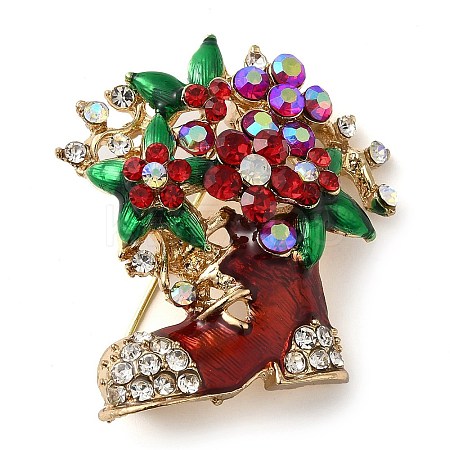 Christmas Alloy Colorful Rhinestone Brooches LS-JEWB-U009-10F-1