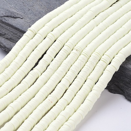 Flat Round Handmade Polymer Clay Beads CLAY-R067-8.0mm-21-1