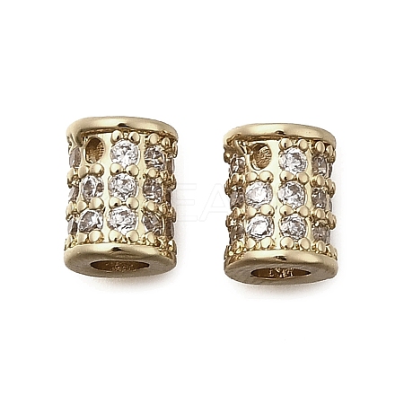 Brass Micro Pave Cubic Zirconia Beads KK-Z126-09G-1