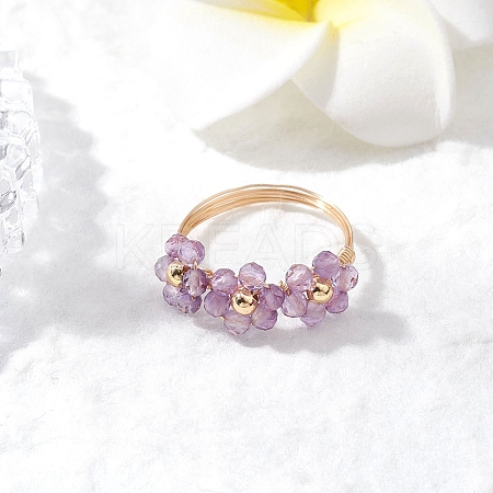 Natural Amethyst Finger Rings RJEW-TA00198-02-1