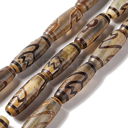 Tibetan Style dZi Beads Strands G-A024-01C-1