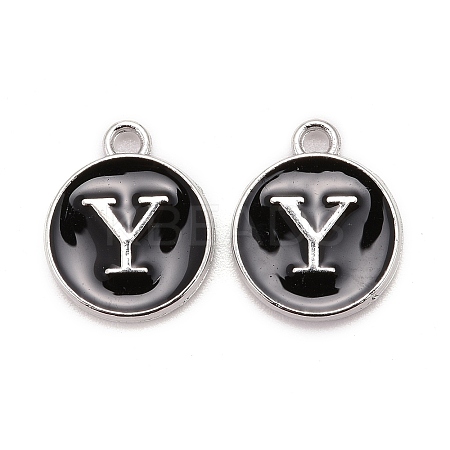 Platinum Plated Alloy Charms LS-ENAM-S118-02Y-P-1