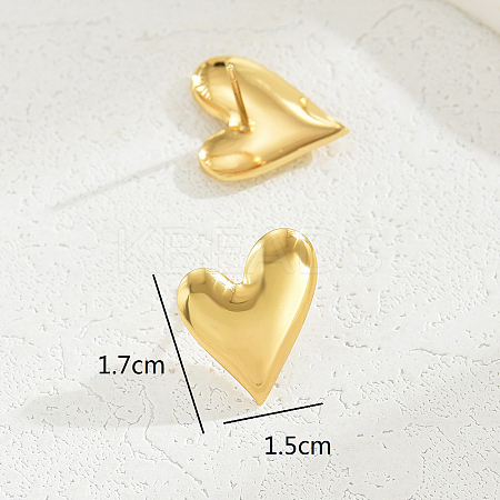 201 Stainless Steel Heart Stud Earrings WN2604-1