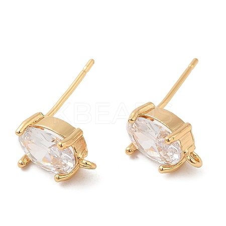 Brass Stud Earring Findings KK-F860-81G-1