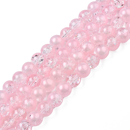 Translucent Crackle Glass Beads Strands CCG-T003-01B-1