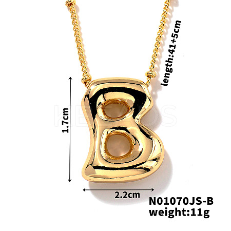 Simple and Stylish Brass Letter Pendant Satellite Chain Necklaces for Women Men GF2554-2-1