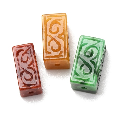 Dyed Natural Myanmar Jade Carved Beads GG-CBABA9C-07-1