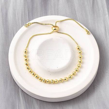 Brass Round Beads Slider Bracelets for Women BJEW-D317-13D-G-1