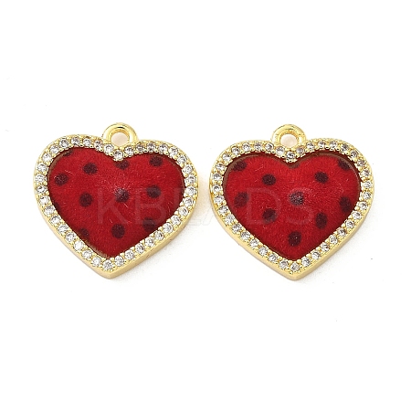 Brass Micro Pave Cubic Zirconia Pendants KK-C158-03A-G-1