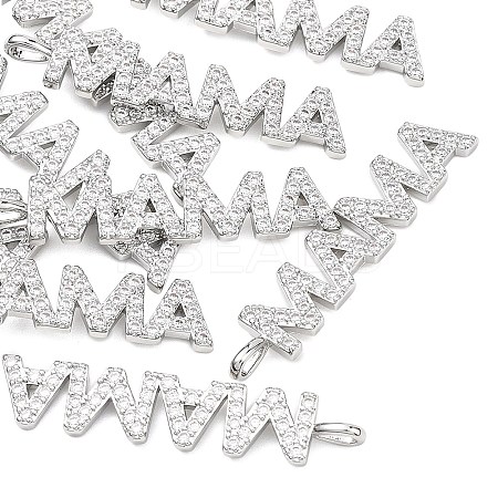 SHEGRACE Mother's Day Brass Micro Pave Clear Cubic Zirconia Pendants XGRQ1U302-382P-1