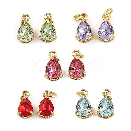 Brass Pave Cubic Zirconia Pendants KK-L240-05G-1