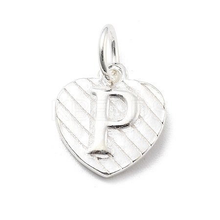 925 Sterling Silver Heart with Capital Letter Charms STER-S009-13P-S-1