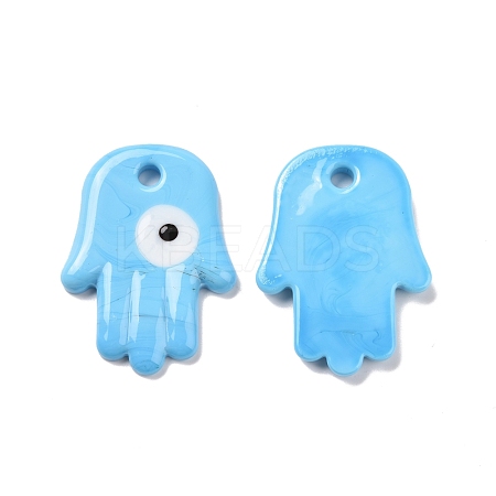 Handmade Evil Eye Lampwork Pendants LAMP-O018-02C-1