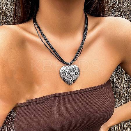 Alloy Pendant Necklaces NJEW-K261-09C-SA-1